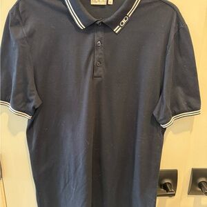 Salvatore Ferragamo Navy Polo with White Trim